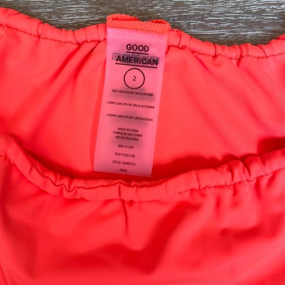 Good American Tiny Ties Bikini Bottom Hot Coral Size 2 - Picture 11 of 13